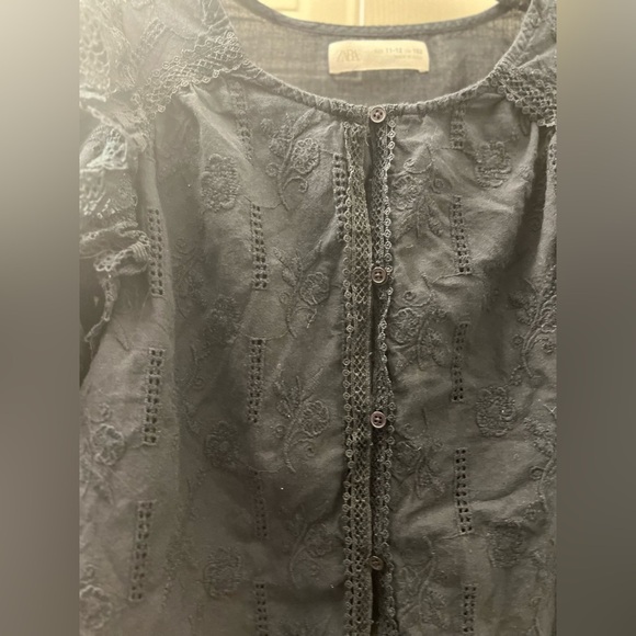 Zara Girls Black embroidered Blouse - Picture 11 of 13